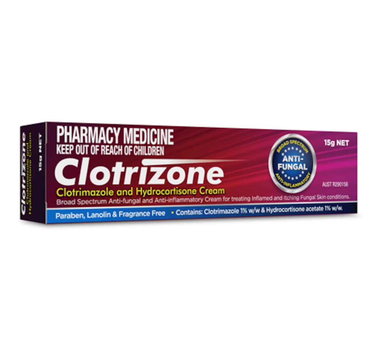 Clotrizone 1% Clotrimazole&Hydrocortisone Anti Fungal Cream 15g