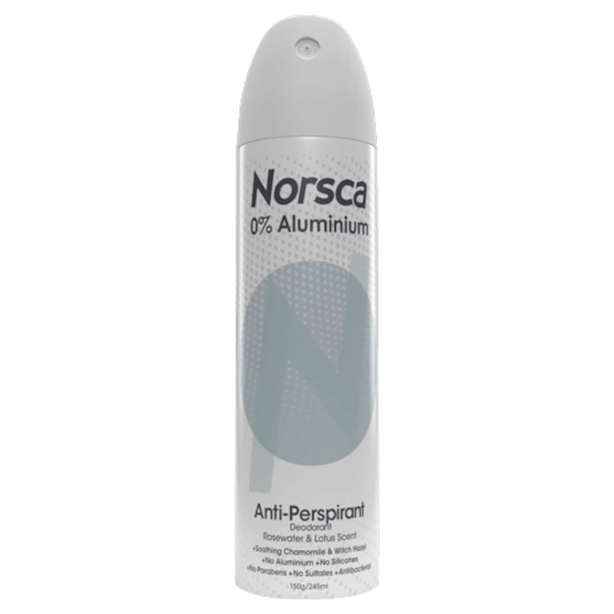 Norsca Aluminium Free Deodorant Spray Rosewater + Lotus 245ml