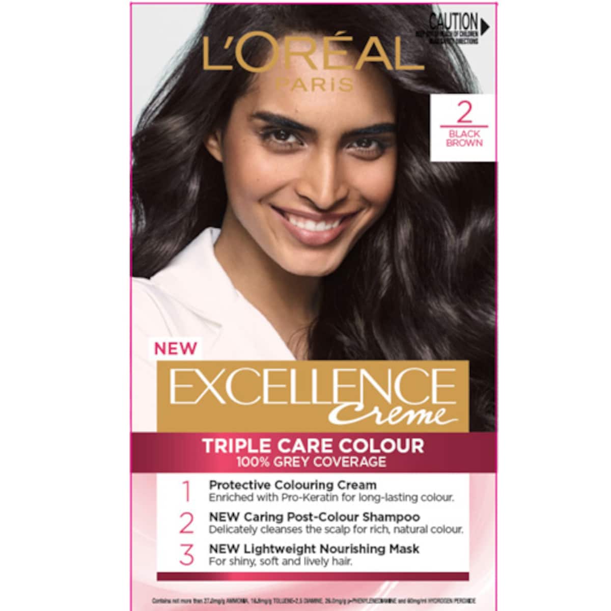 L'Oreal Excellence Creme 2 Black Brown Hair Colour