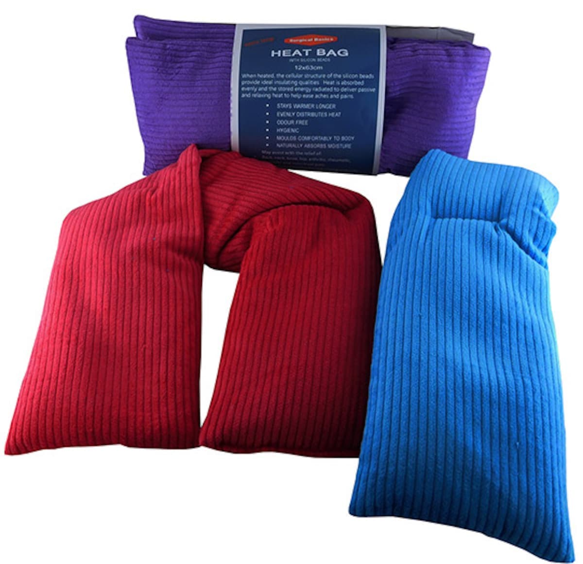 Surgical Basics Corduroy Silicone Heat Bag 63cm x 12cm Assorted Colours