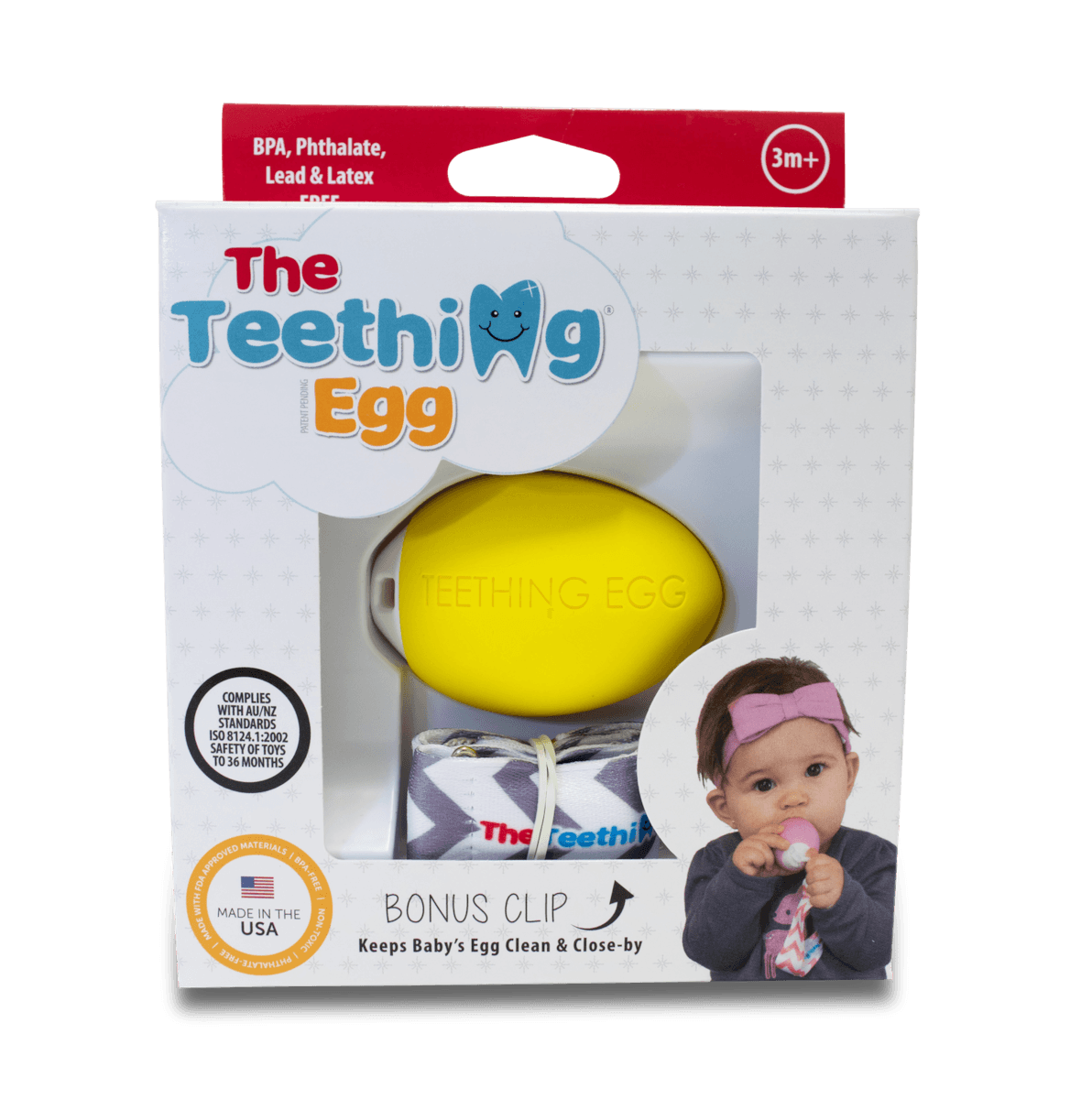 The Teething Egg Yellow with Bonus Clip