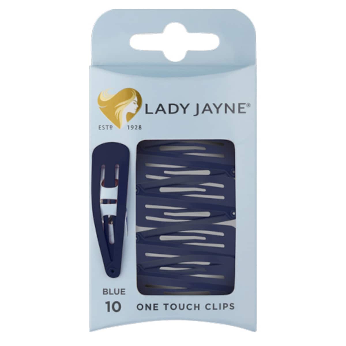 Lady Jayne One Touch Clips Blue 10 Pack