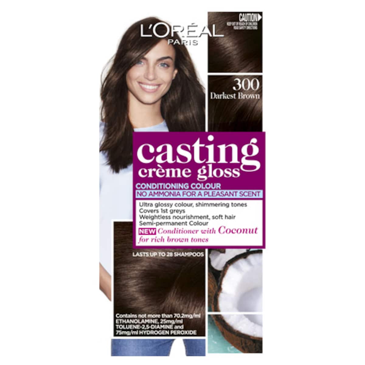 L'Oreal Casting Creme Gloss 300 Darkest Brown Hair Colour