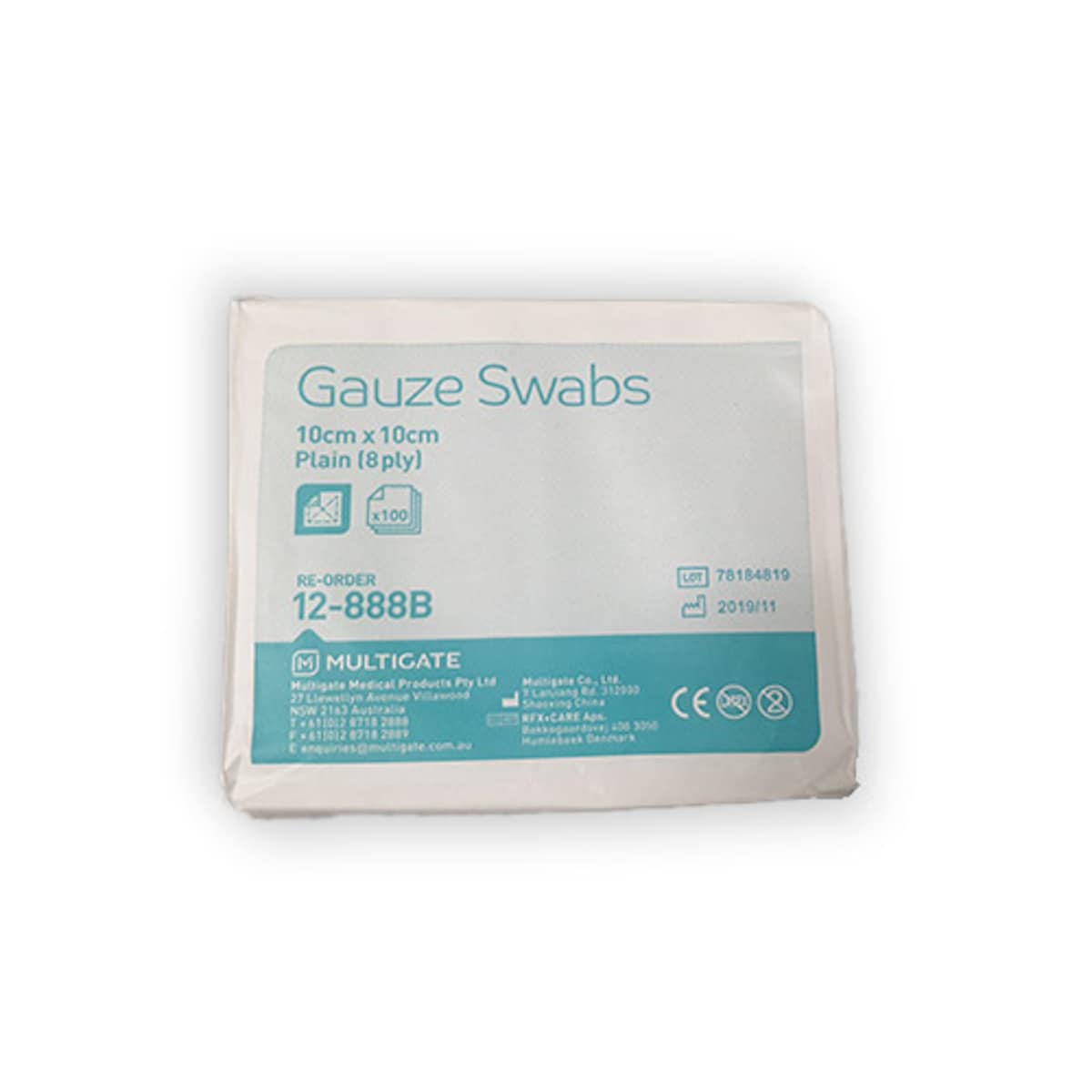 Multigate Gauze Swabs Non Sterile 10Cm X 10Cm 100 Pack