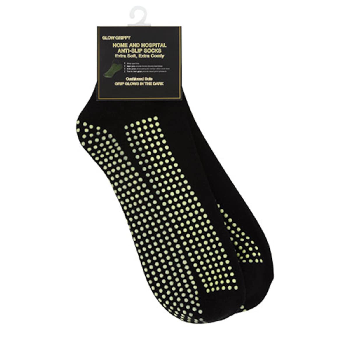 Grippy Plus Sock Black with Cushion Regular