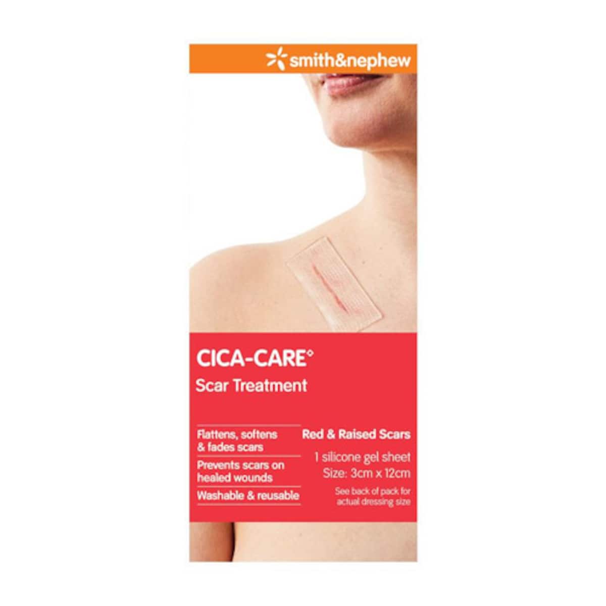 Smith & Nephew Cica-Care Silicone Gel Sheet Scar Treatment 12cm x 3cm Single
