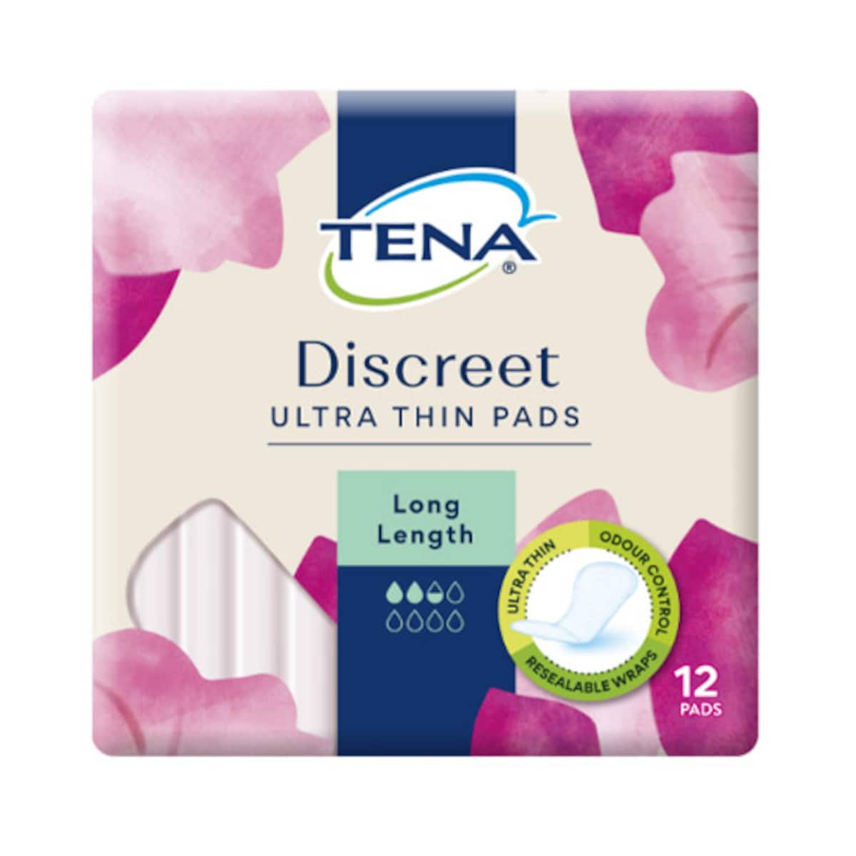 Tena Pads Discreet Ultra Thin Long 12 Pack