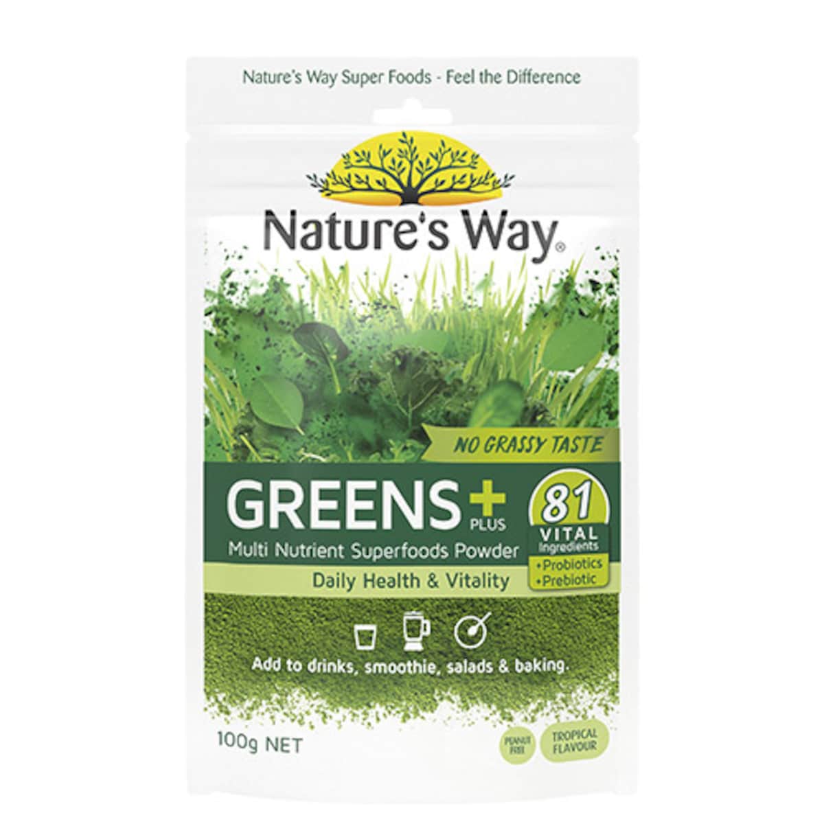 Natures Way Superfood Greens Plus Powder 100g