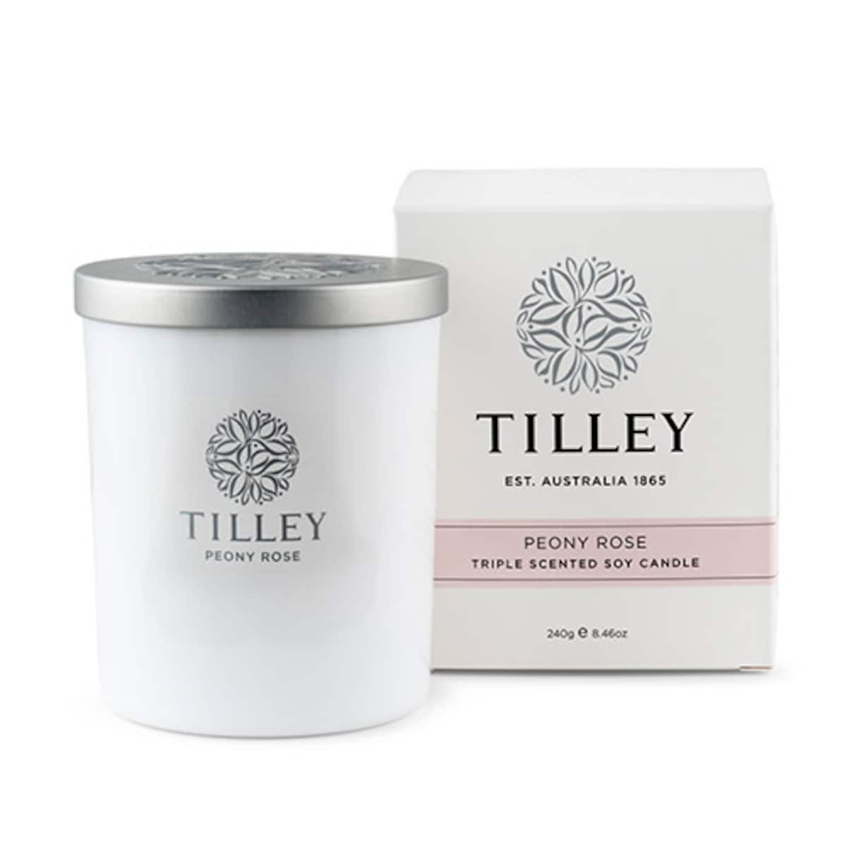 Tilley Scented Soy Candle Peony Rose 240g