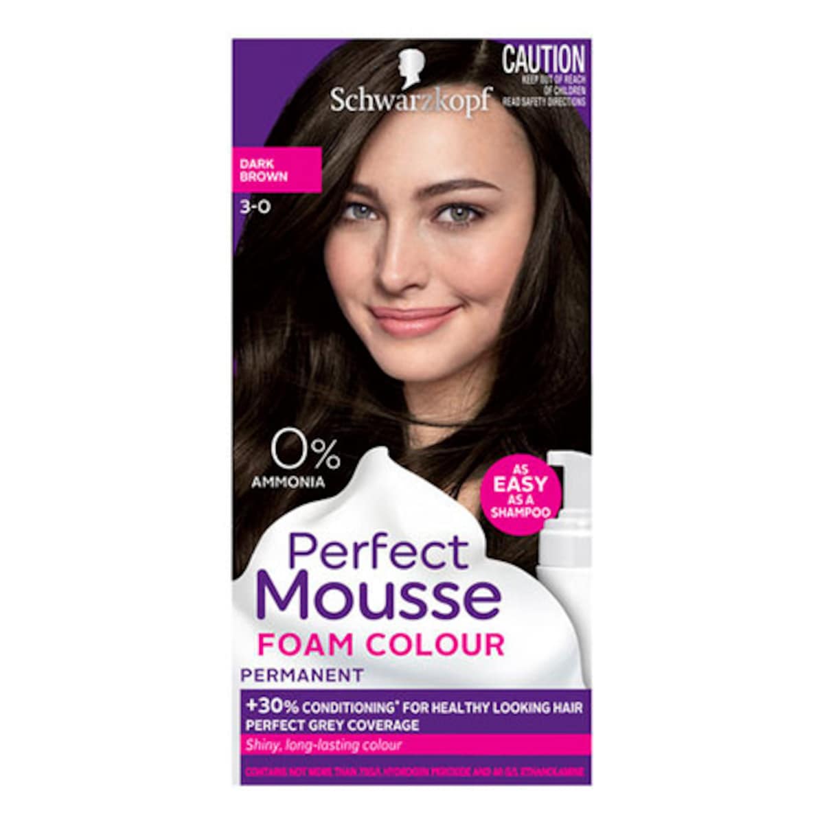 Schwarzkopf Perfect Mousse Foam Colour Dark Brown 3-0