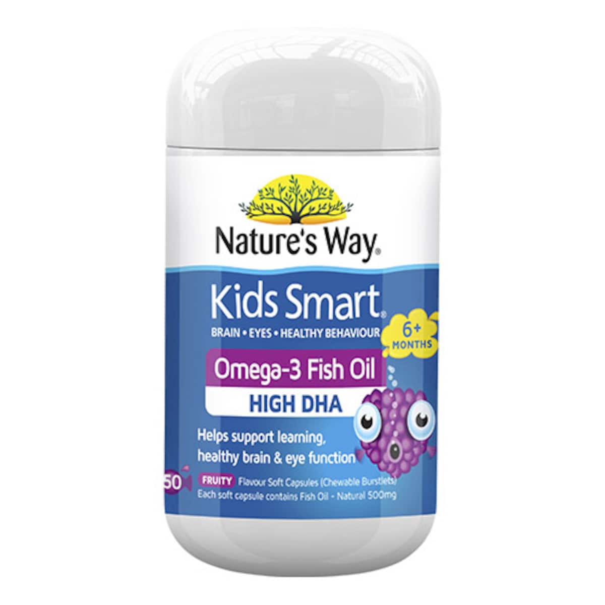 Natures Way Kids Smart Omega 3 Fish Oil High DHA Fruity 50 Capsules