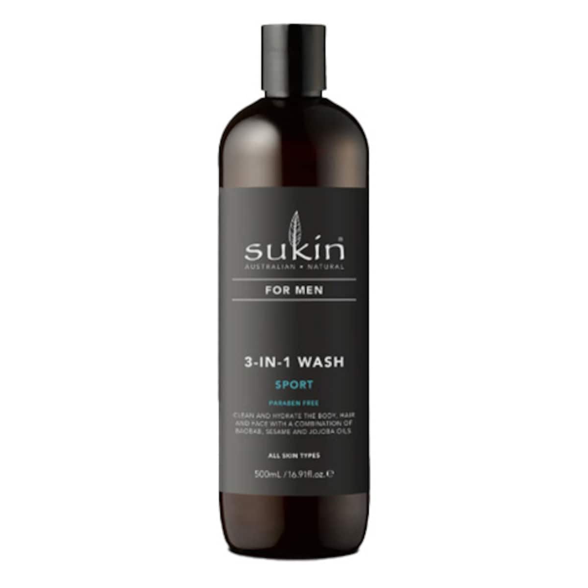 Sukin For Men 3-In-1 Sport Body Wash 500ml