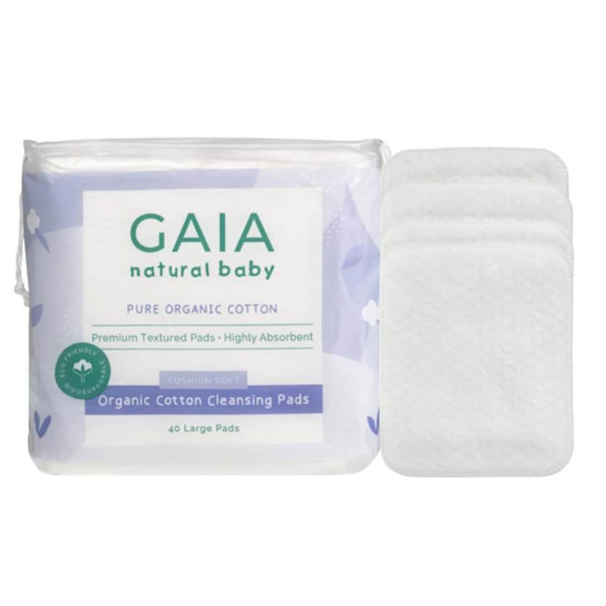 Gaia Natural Baby Organic Cotton Cleansing Pads 40 Pack