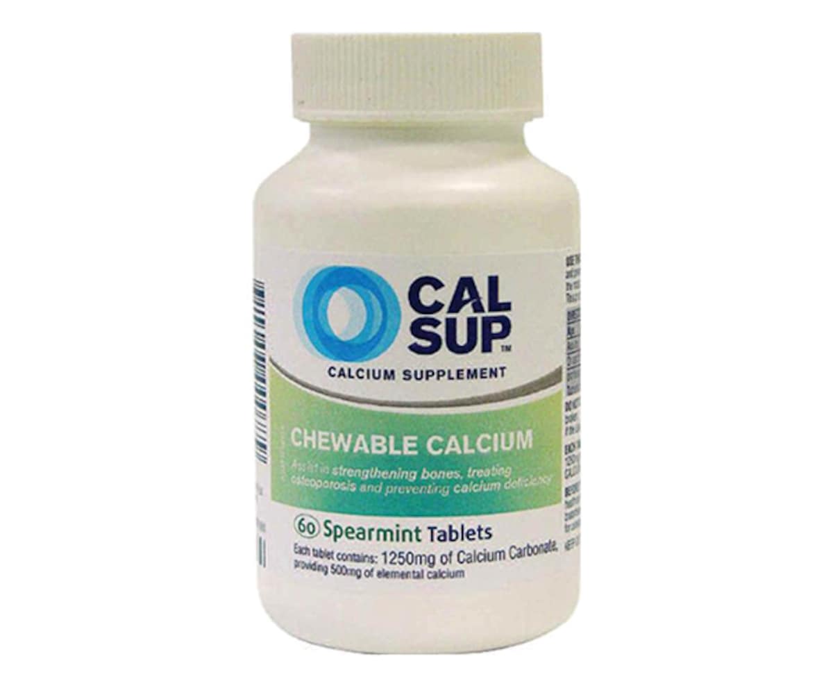 Cal Sup Chewable Calcium Tablets Spearmint 500mg 60 Pack