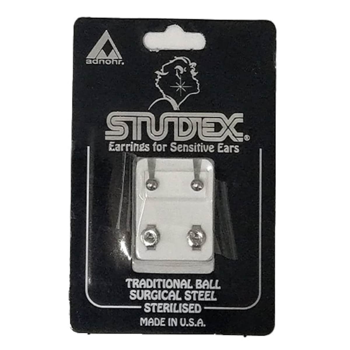 Studex Traditional Ball Surgical Steel Stud Earrings 1 Pair