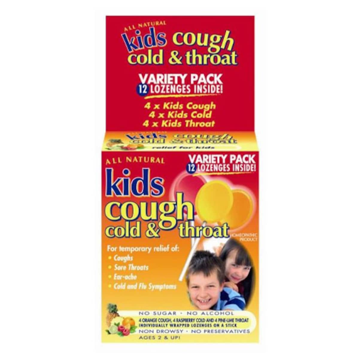 Key Sun Kids Cough Cold & Throat Lozenges Variety Pack 12 Pack