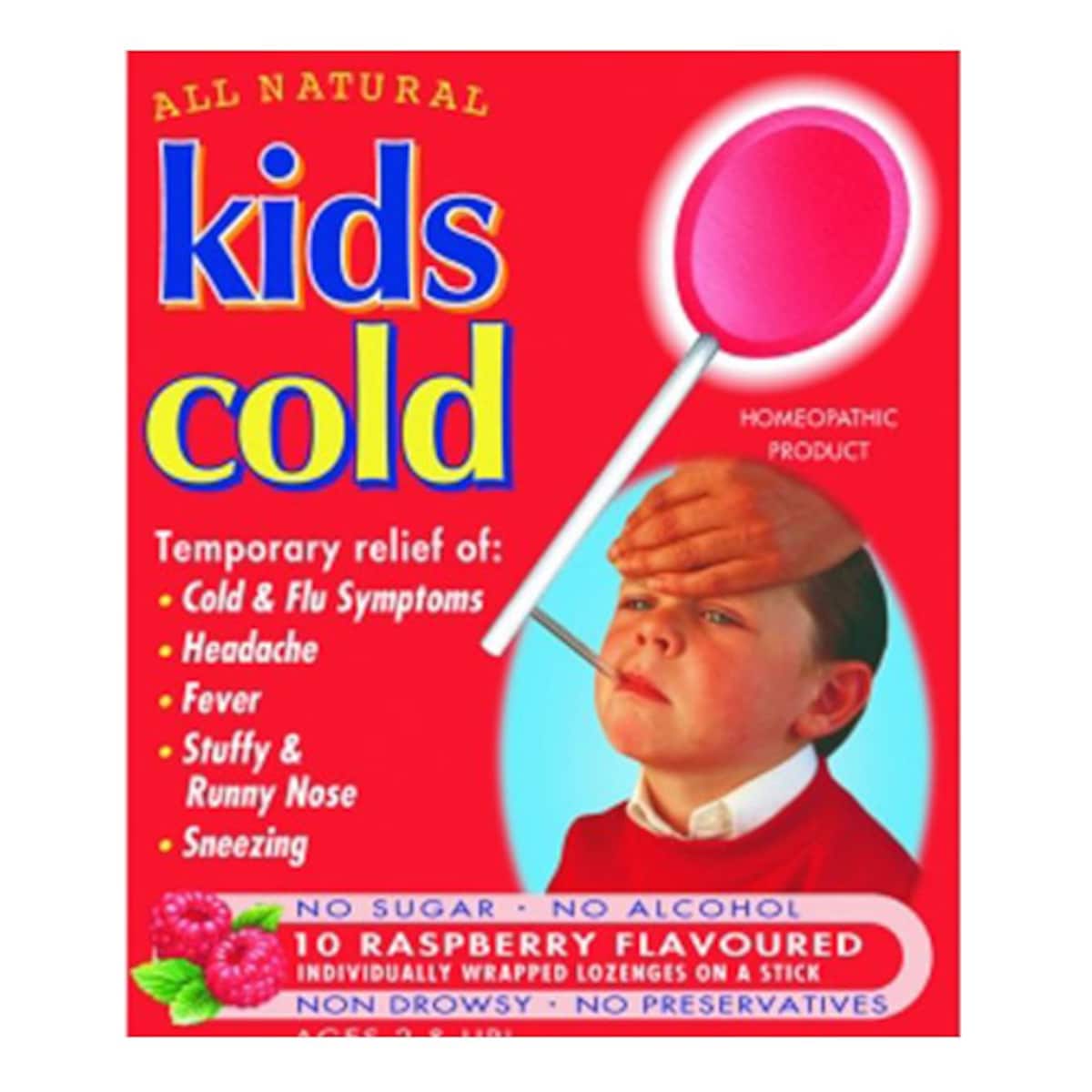 Key Sun Kids Cold Lozenges Raspberry Flavour 10 Pack