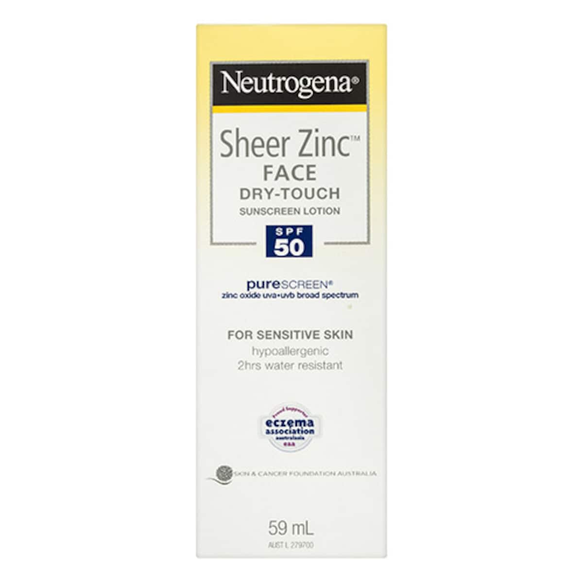 Neutrogena Sheer Zinc Face Dry Touch Sunscreen Lotion SPF50 59ml