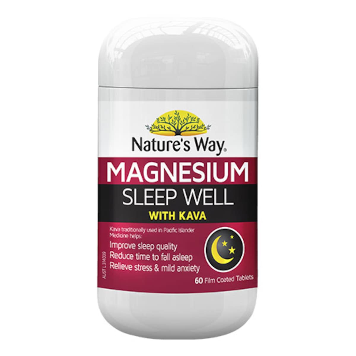 Nature's Way Magnesium Sleep Well with Kava 60 Tablets