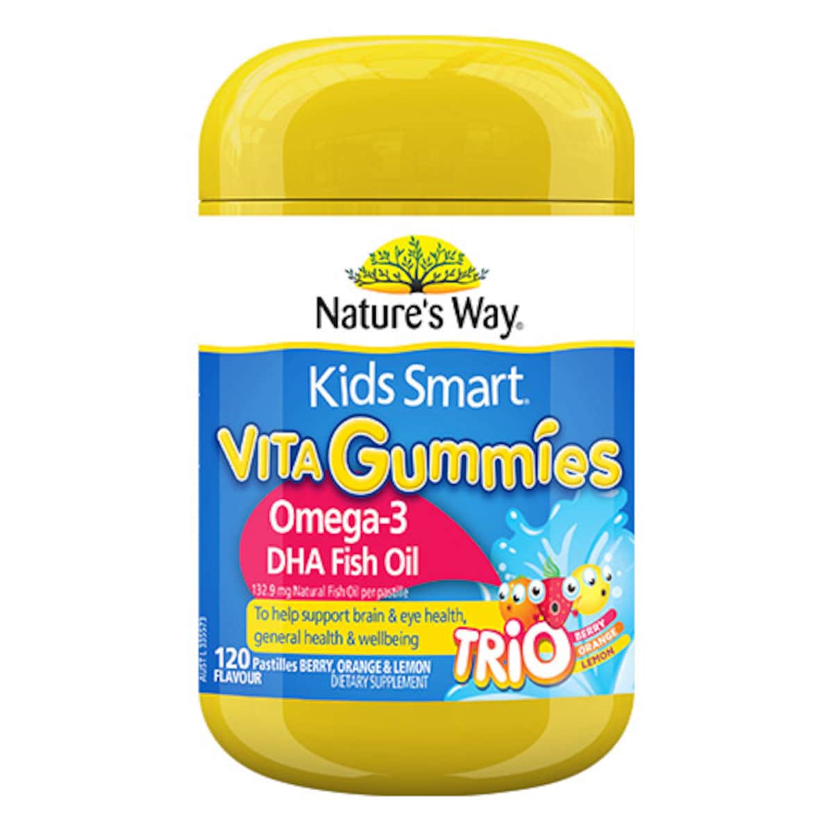 Natures Way Kids Smart Vita Gummies Omega 3 Fish Oil Trio 120 Pack