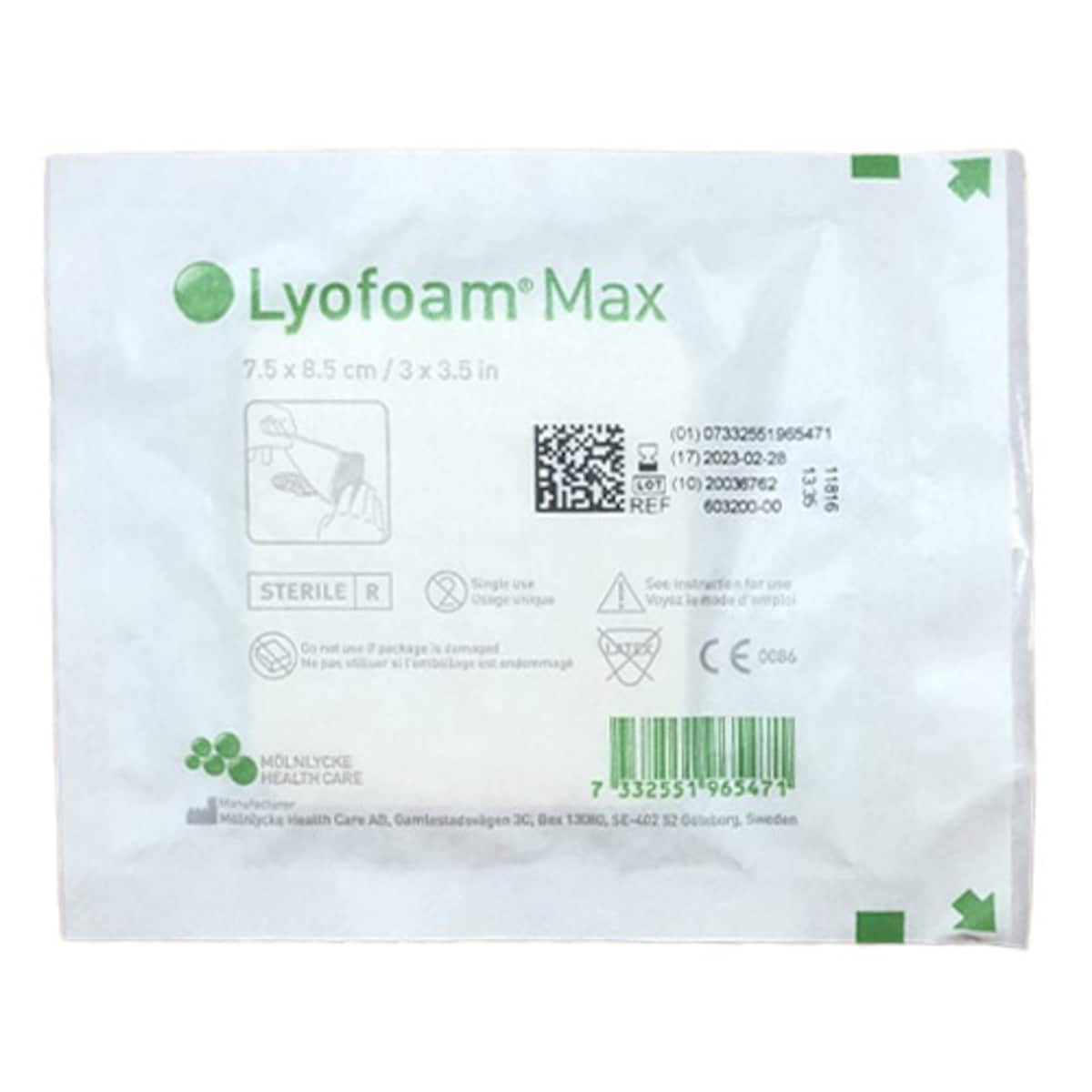 Lyofoam Max Dressing 603200 7.5cm x 8.5cm 1 Pack