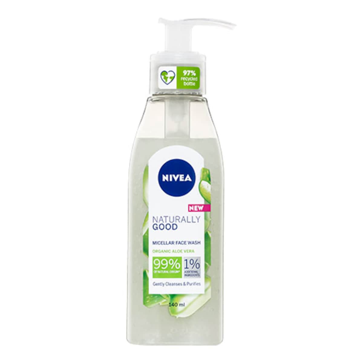 Nivea Naturally Good Micellar Wash Gel with Organic Aloe Vera 140ml