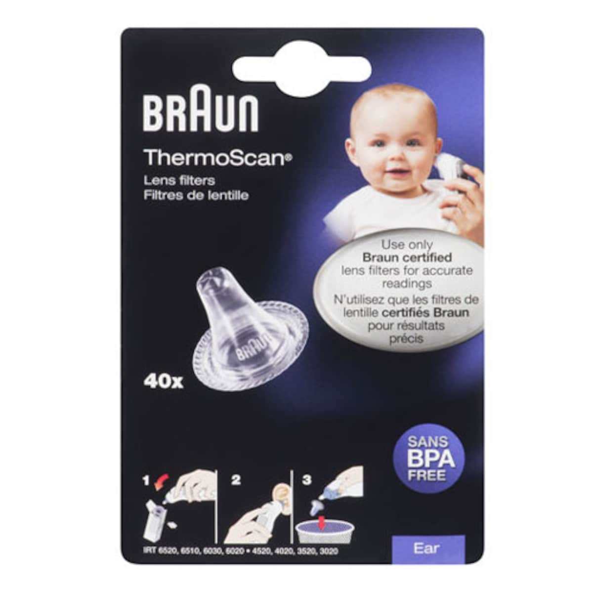 Braun ThermoScan Ear Thermometer Lens Filters 40 Pack