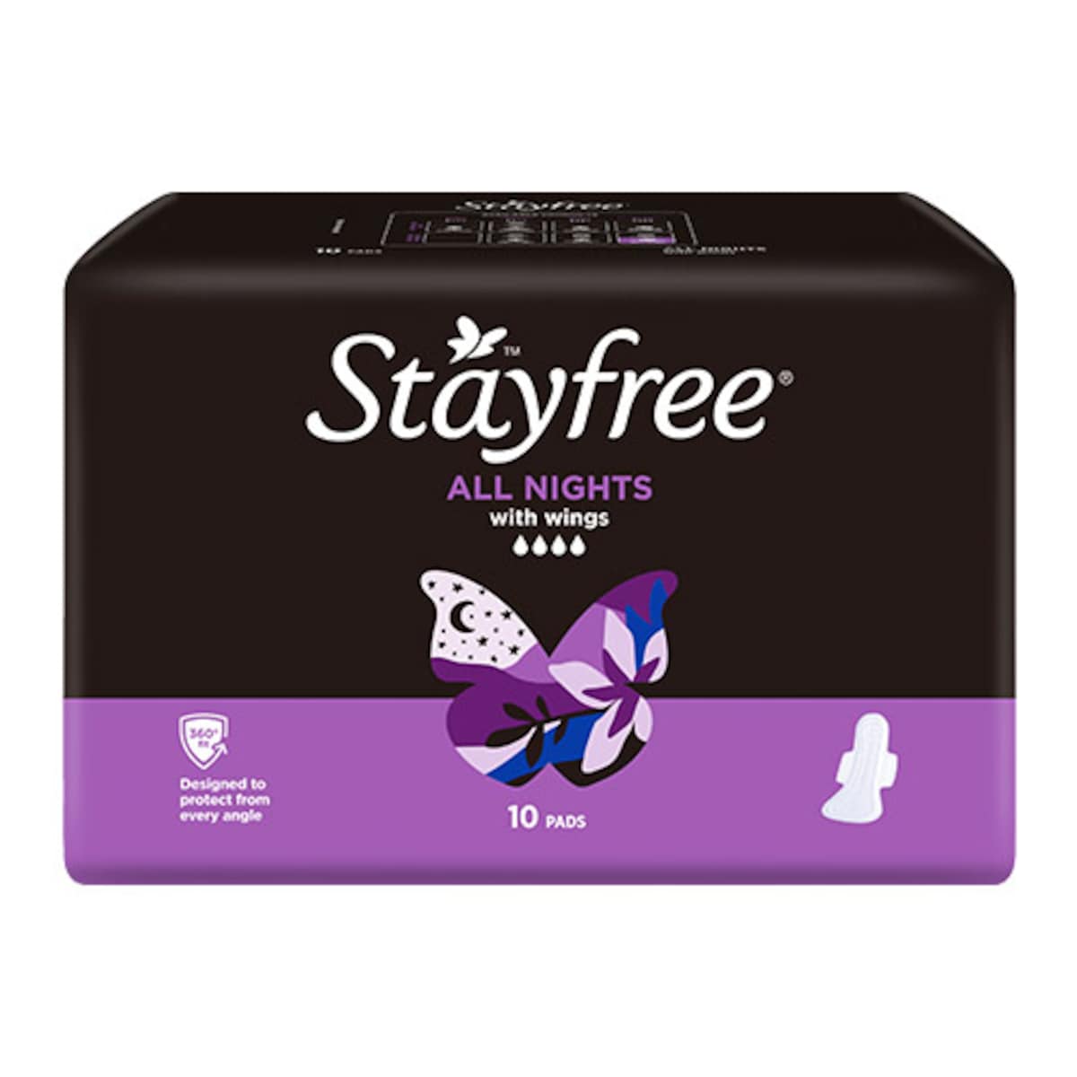 Stayfree All Night Pads with Wings 10 Pack