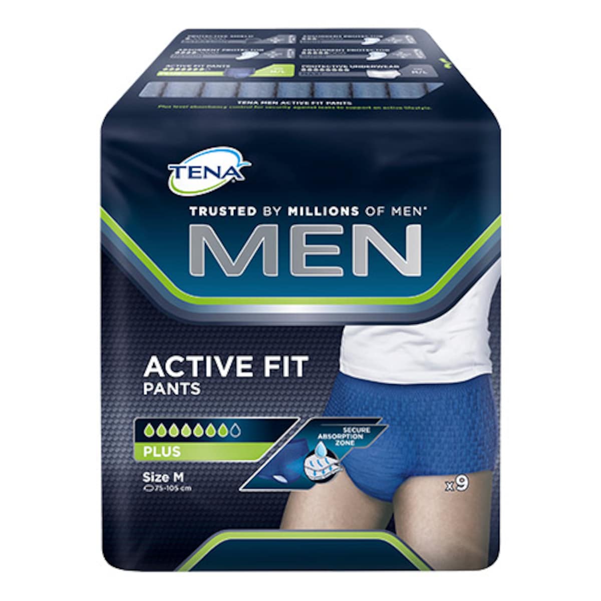 Tena Men Active Fit Pants Plus Medium 9 Pack