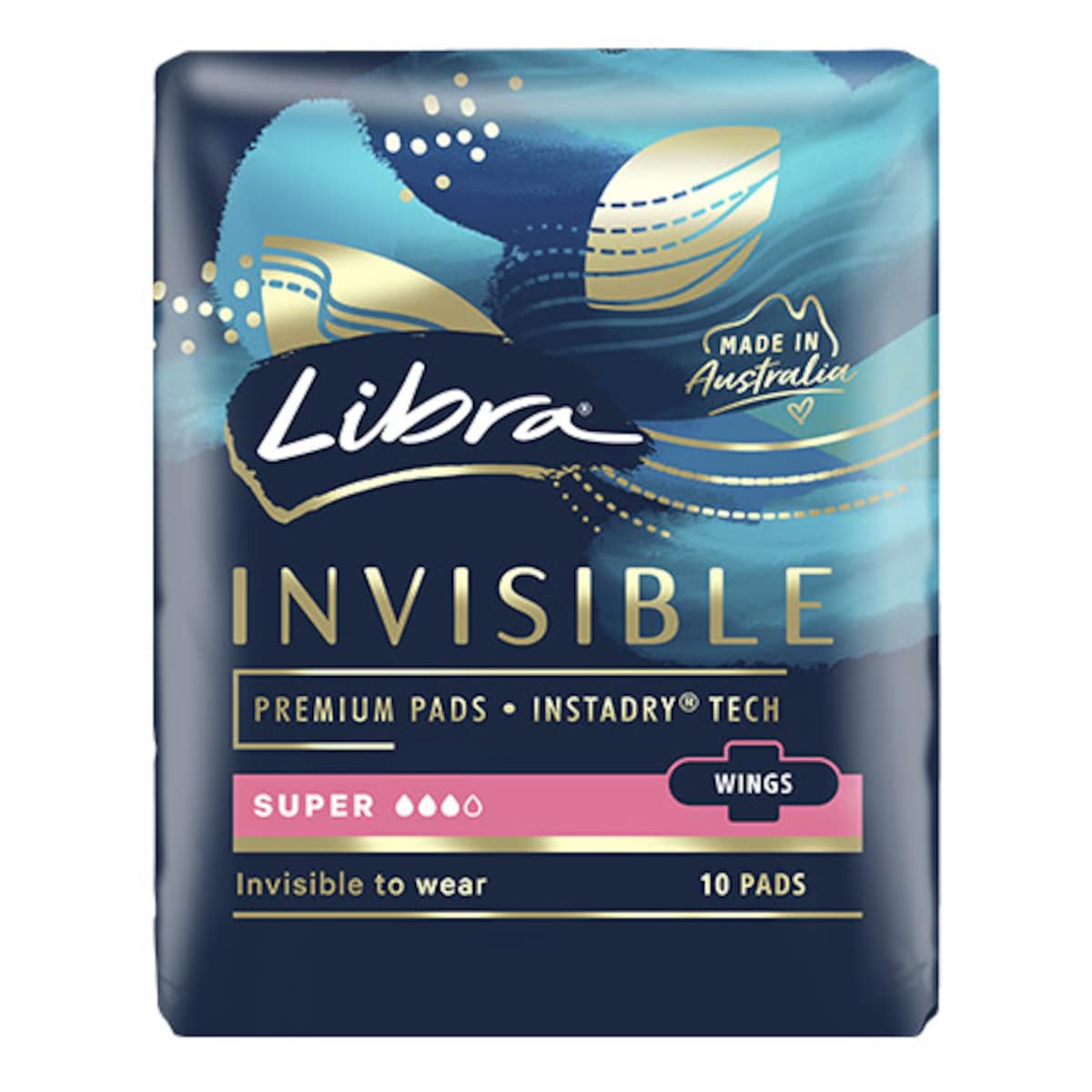 Libra Invisible Super Pads with Wings 10 Pack