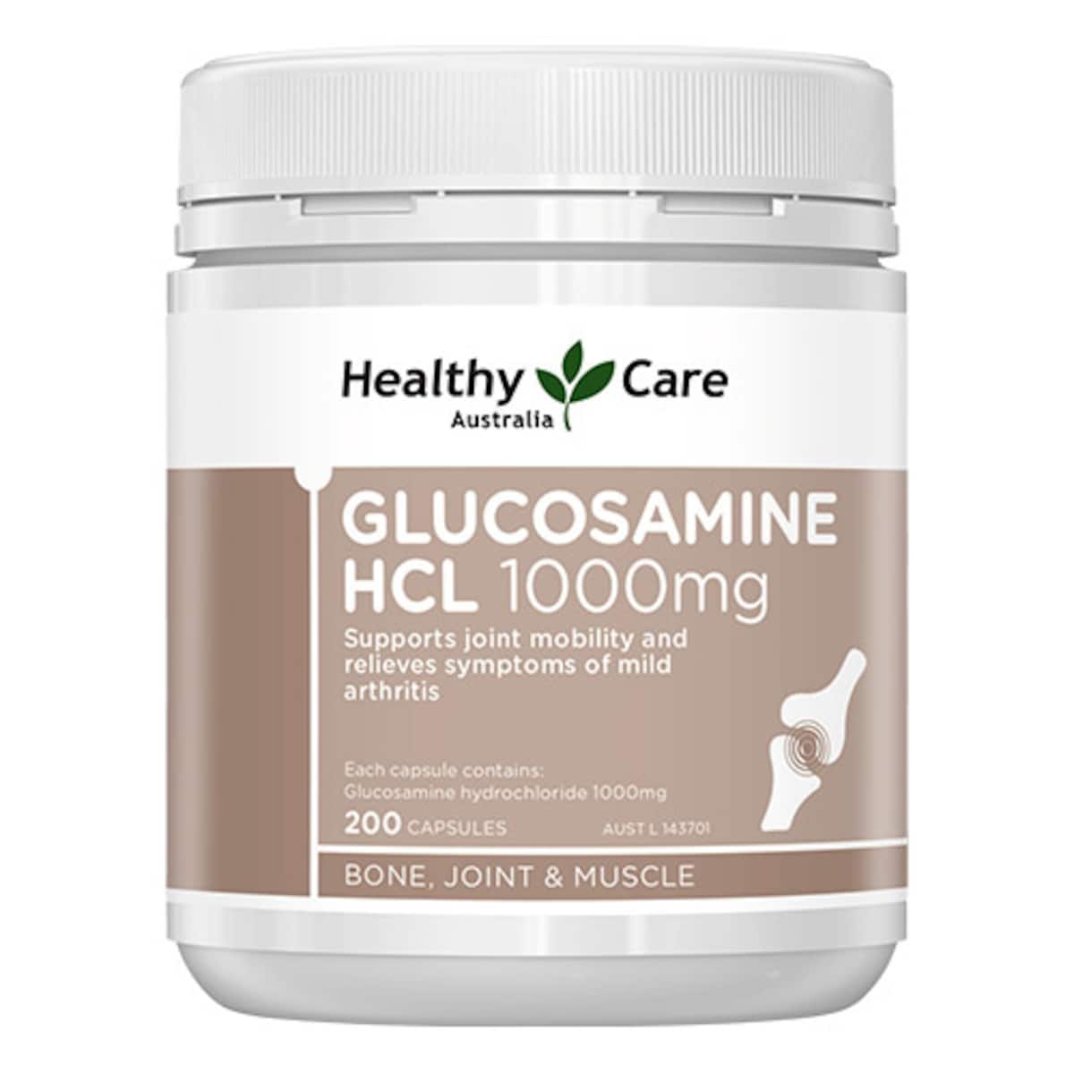 Healthy Care Glucosamine HCL 1000mg 200 Capsules