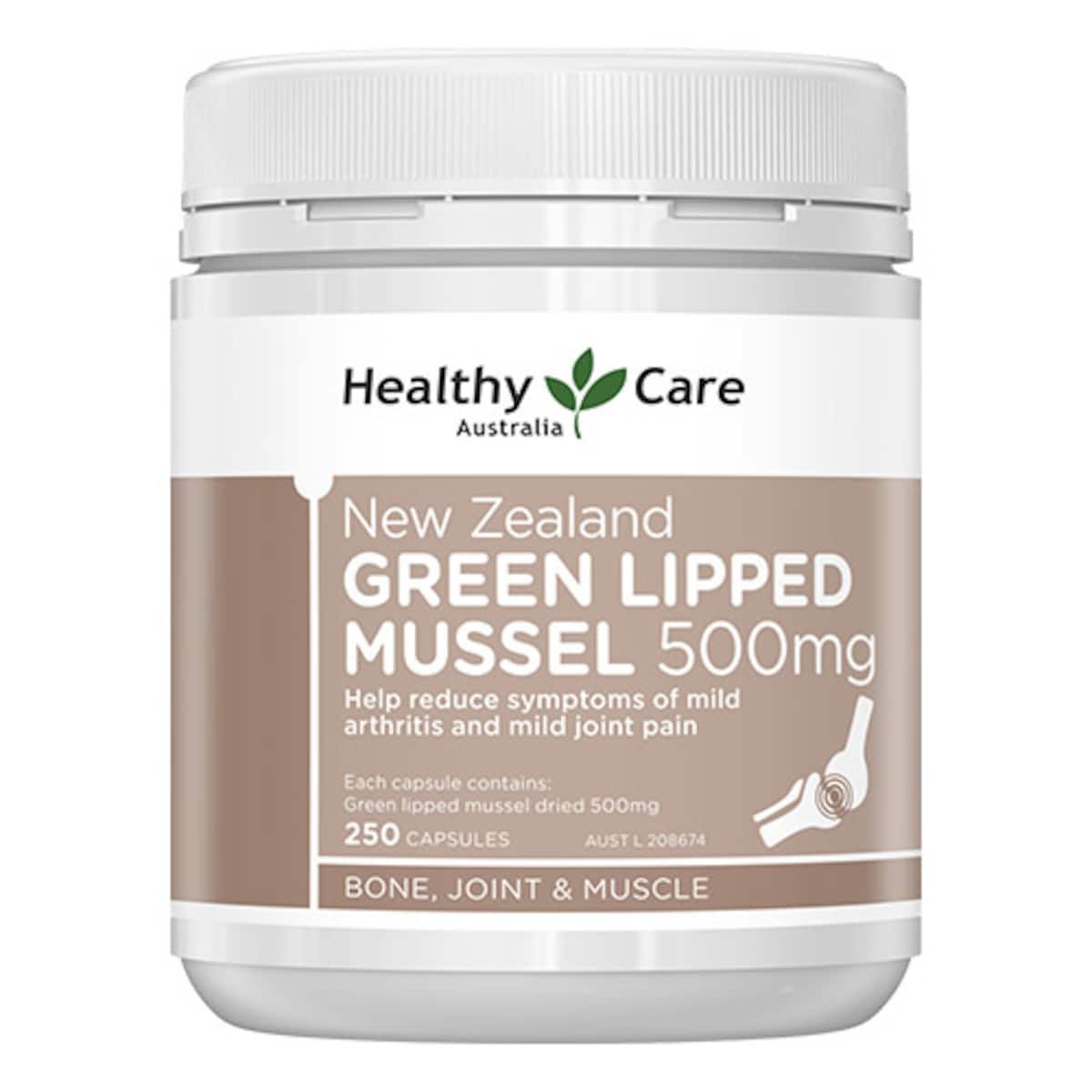 Healthy Care New Zealand Green Lipped Mussel 500mg 250 Capsules