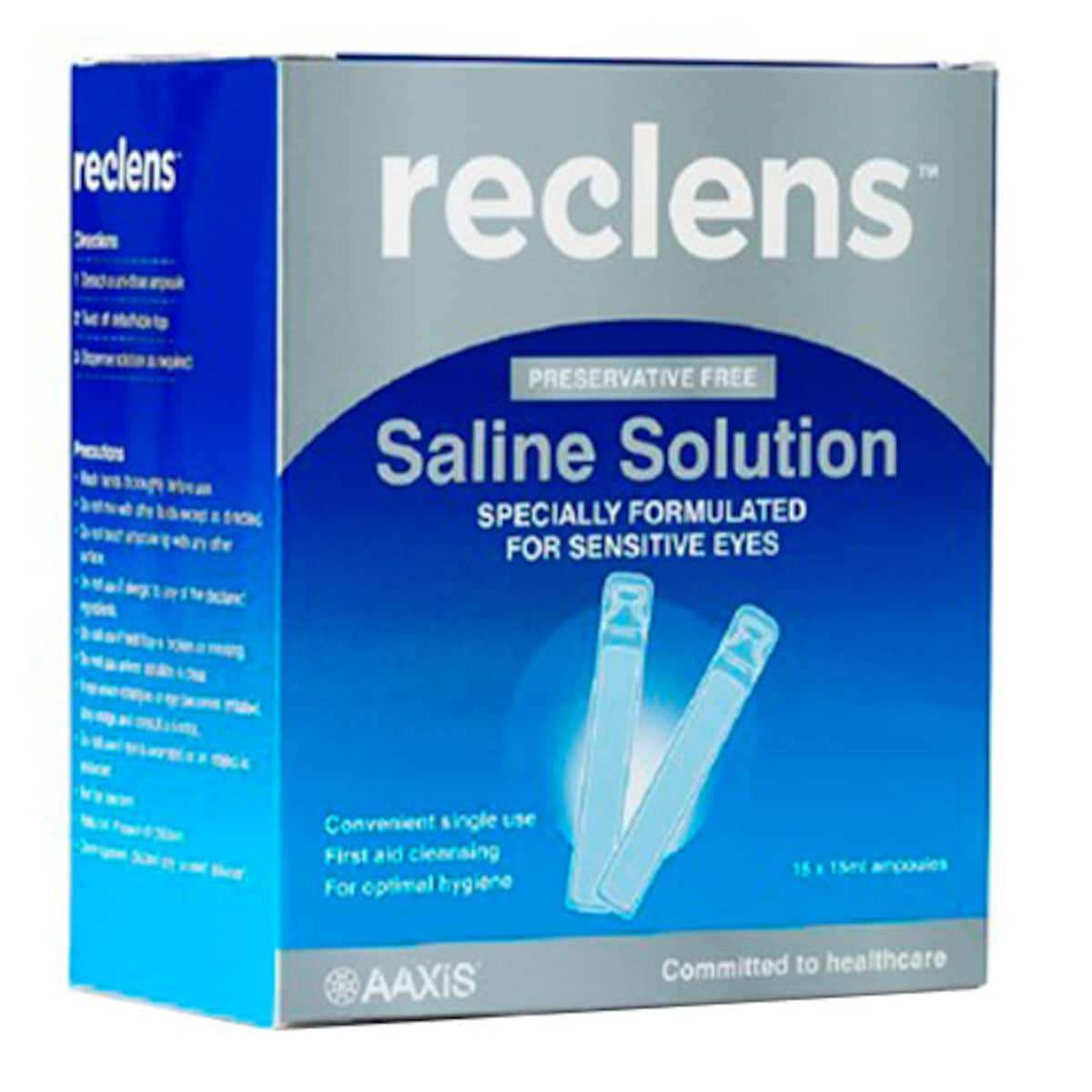 Reclens Saline Solution Preservative Free Ampoules 15 x 15ml