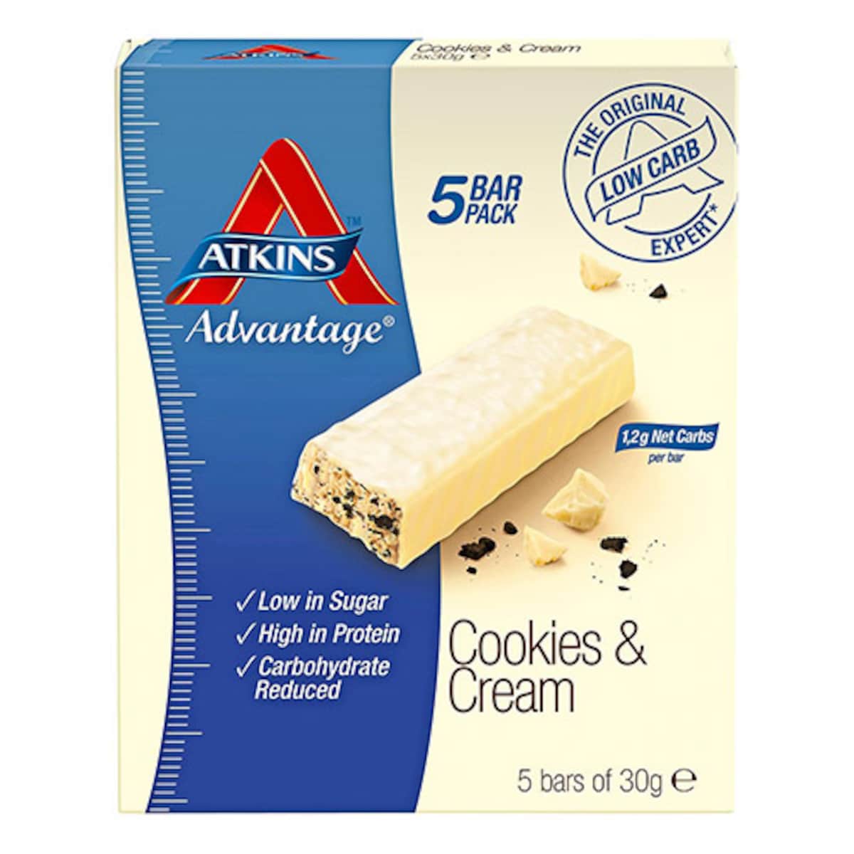 Atkins Low Carb Advantage Cookies & Cream 30g x 5 Pack
