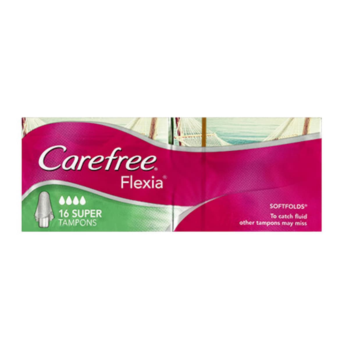 Carefree Flexia Super Tampons with Wings 16 Pack
