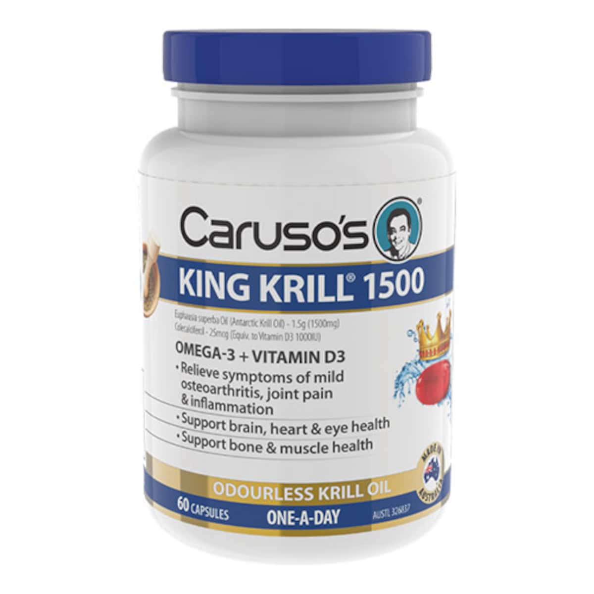 Carusos King Krill 1500mg 60 Capsules