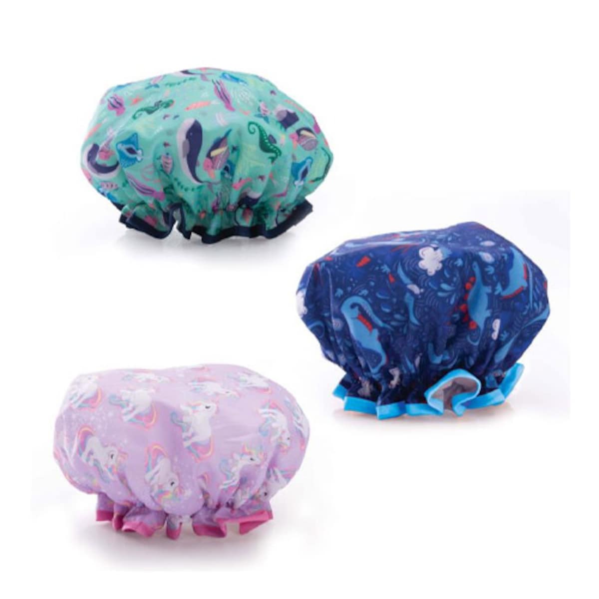 Kids Shower Cap Animal Print Assorted Designs & Colours 1 Pack