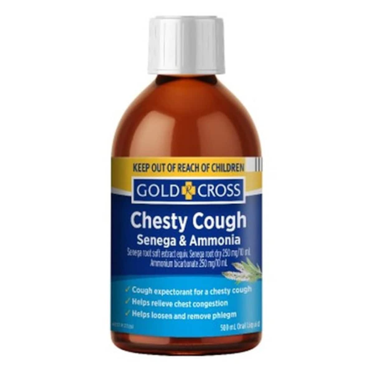 Gold Cross Chesty Cough Senega & Ammonia 500ml