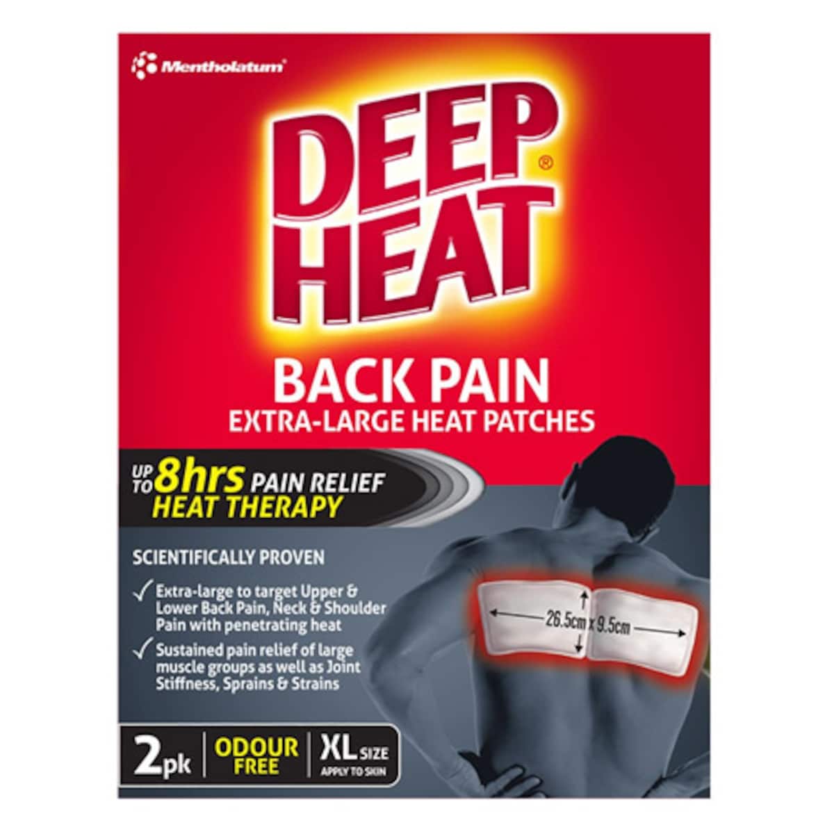 Deep Heat Back Pain Heat Patches XL 2 Pack