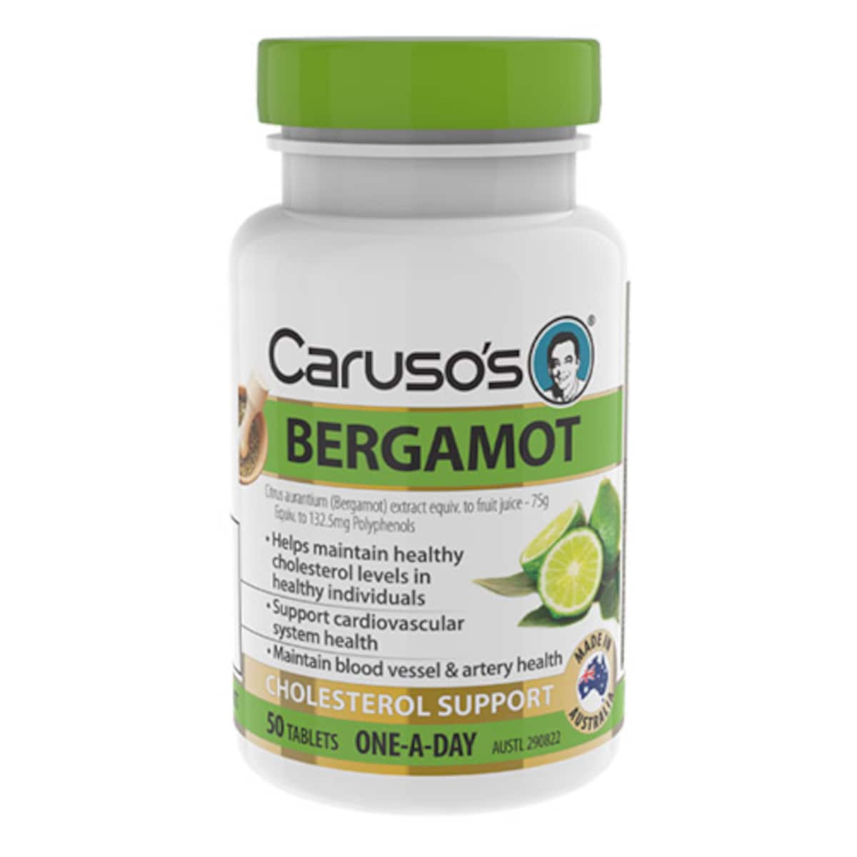 Carusos Bergamot Cholesterol Support 50 Tablets