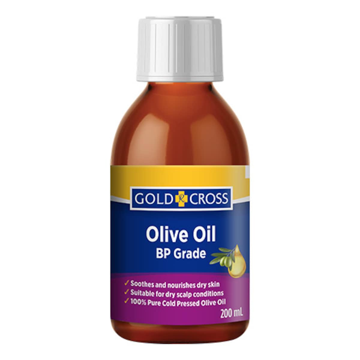 Gold Cross Olive Oil BP Grade 200ml