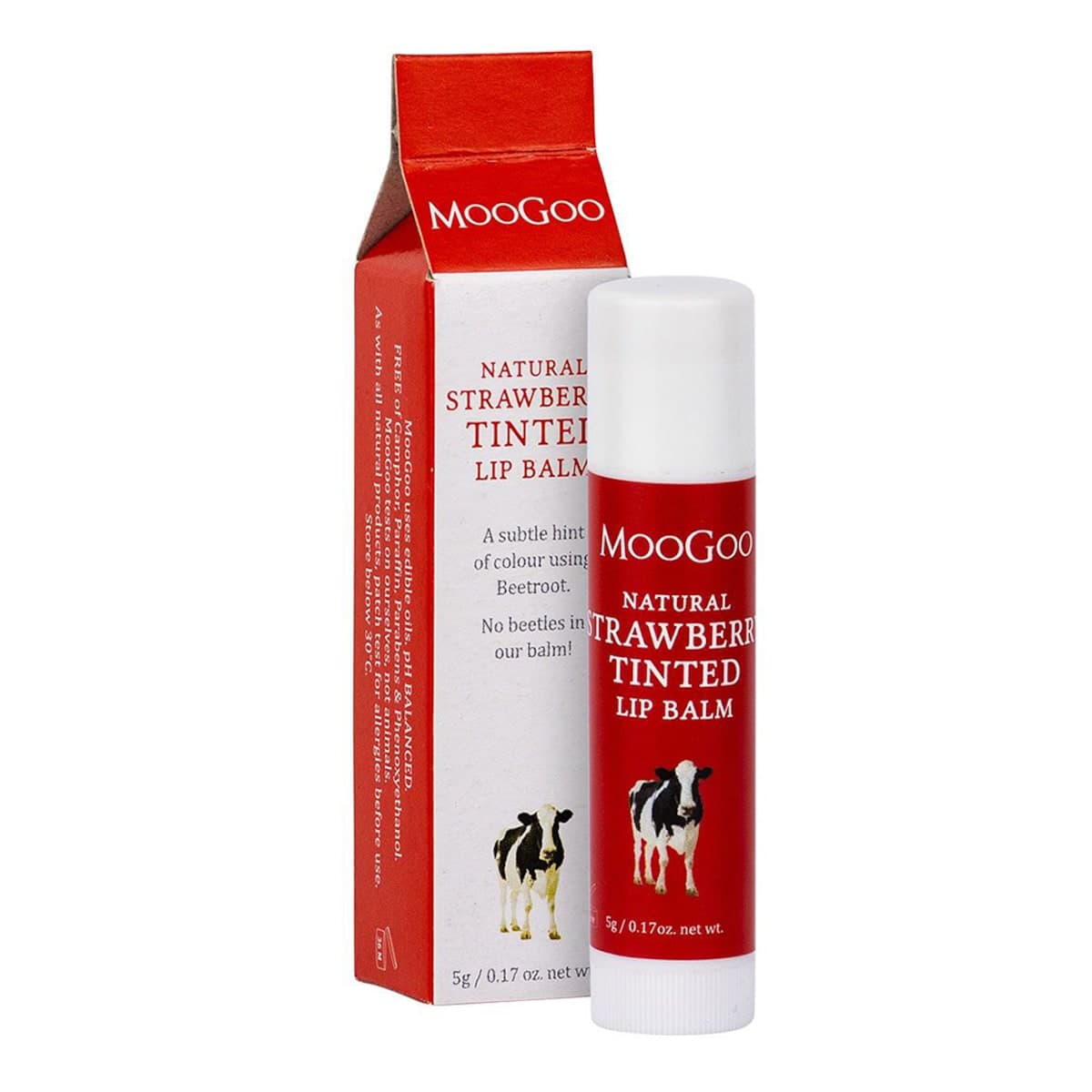 MooGoo Natural Strawberry Tinted Lip Balm 5g
