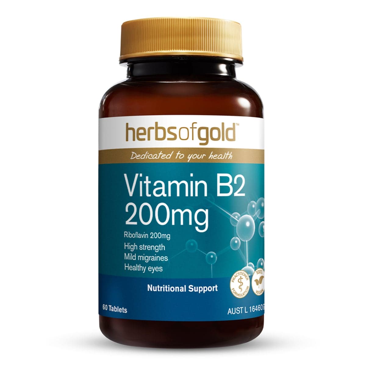 Herbs of Gold Vitamin B2 200mg 60 Tablets