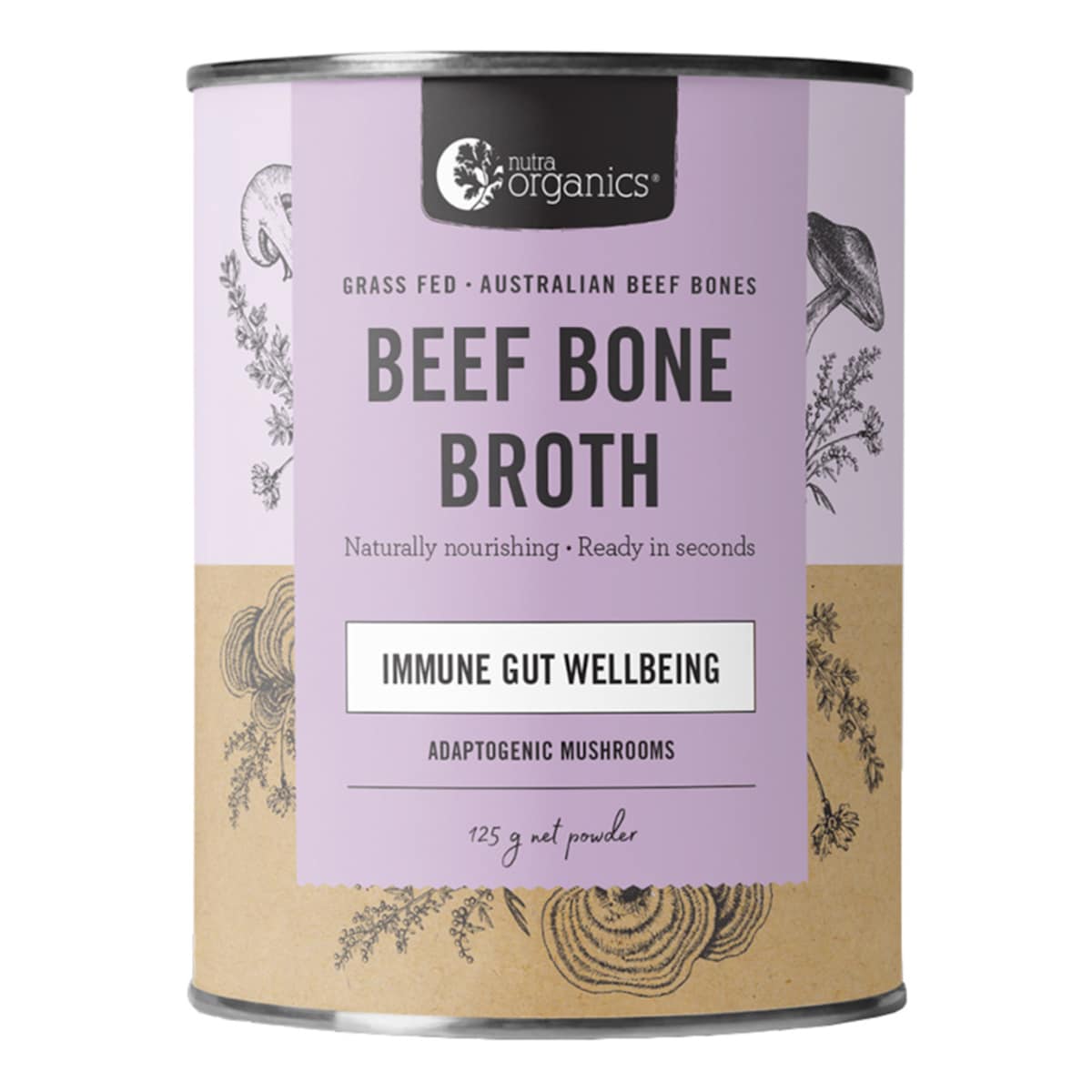 Nutra Organics Beef Bone Broth Adaptogenic Mushroom 125g