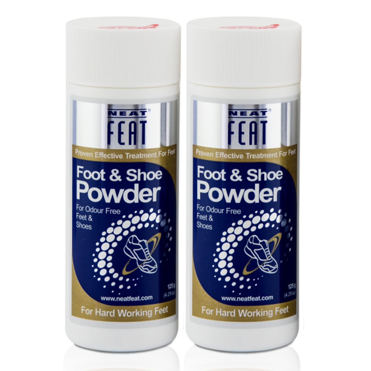 Neat Feat Odour Eliminating Foot & Shoe Powder 2 x 125g
