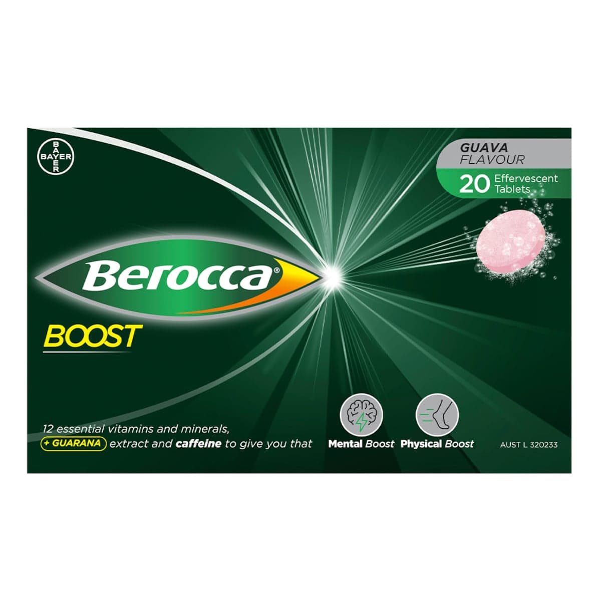 Berocca Boost Guava Effervescent Tablets 20 Pack