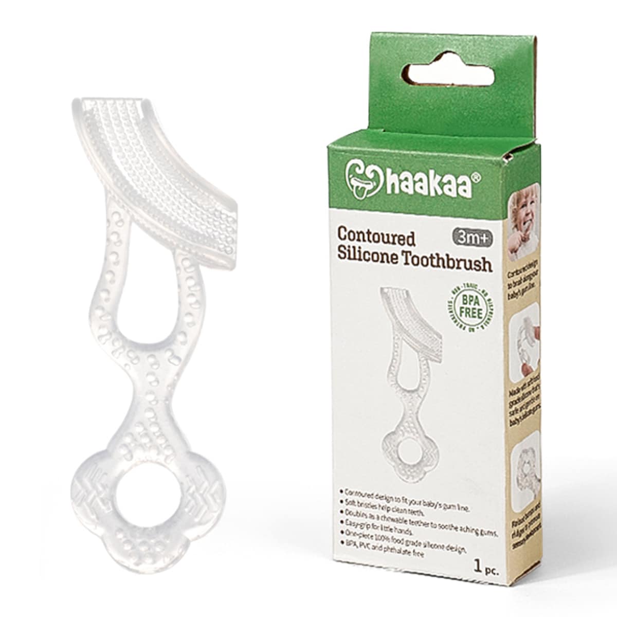 Haakaa Contoured Silicone Toothbrush 1 Pack