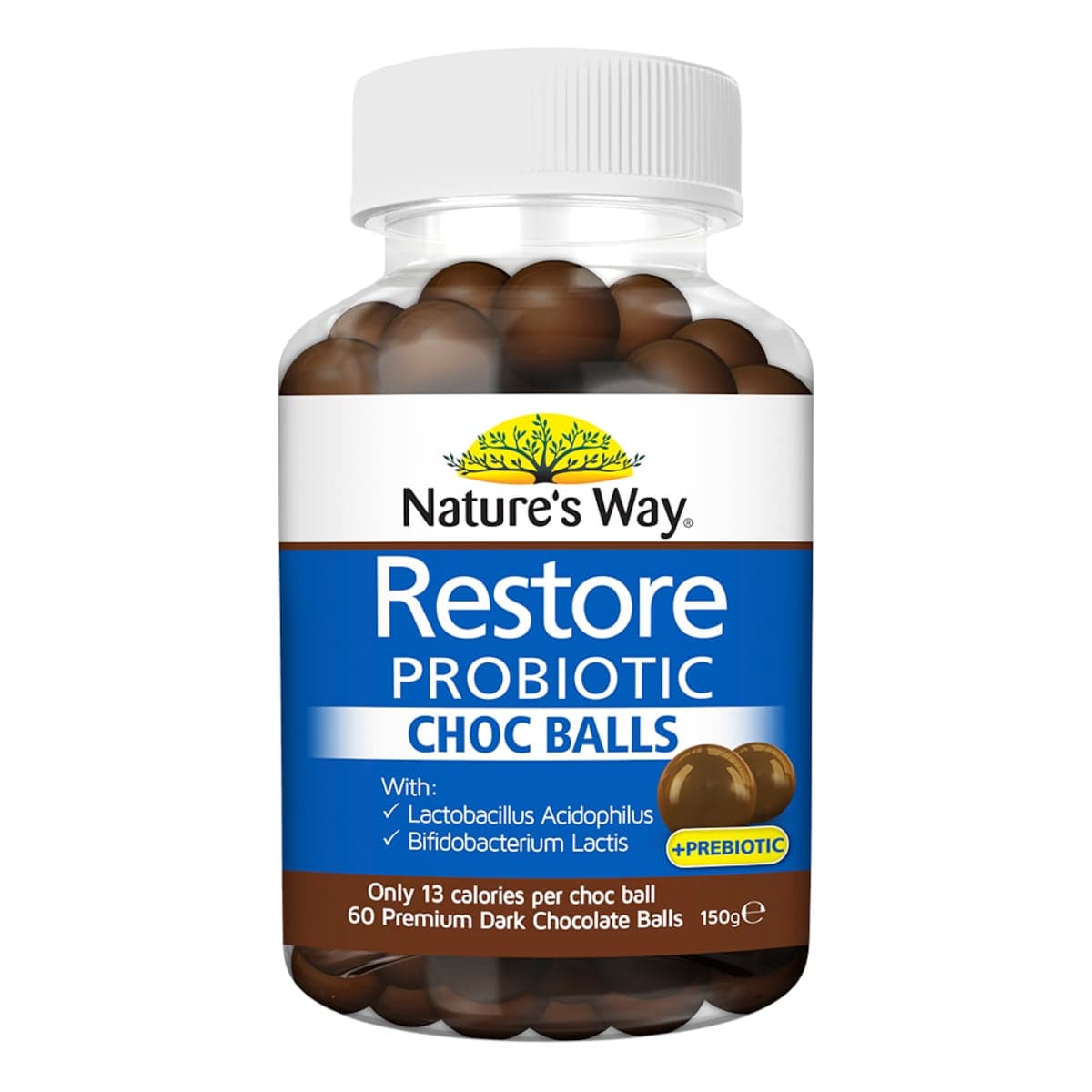 Nature's Way Restore Probiotic Choc Balls 60 Dark Chocolate Balls
