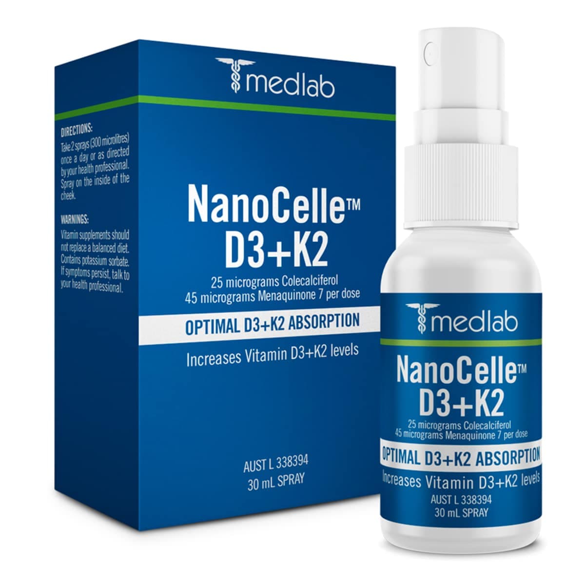 Medlab NanoCelle D3 + K2 Spray 30ml
