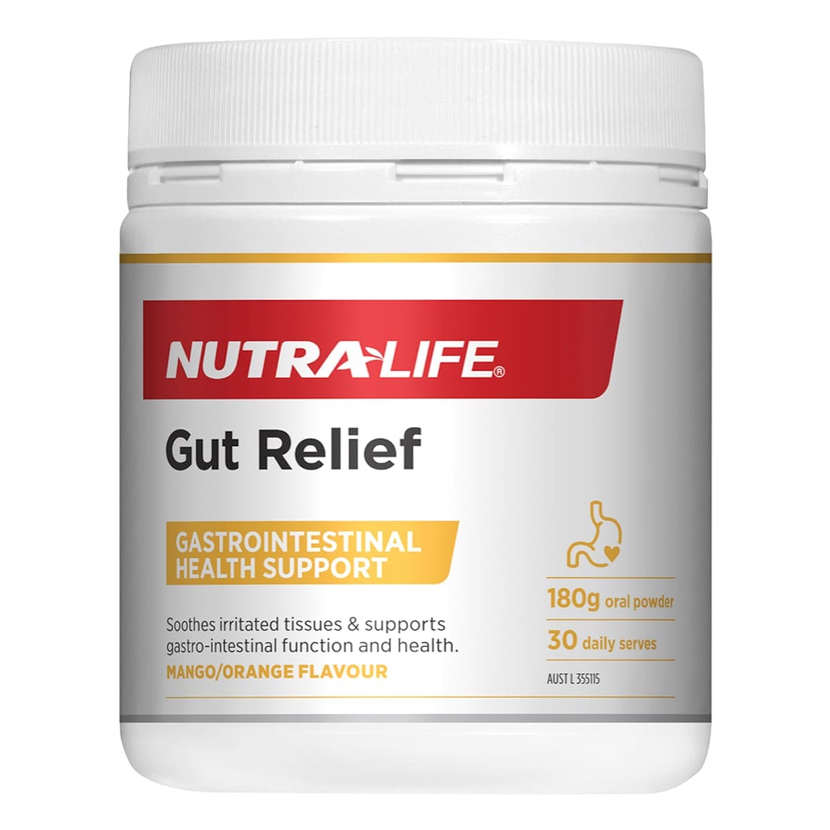 Nutra-Life Gut Relief Powder Mango/Orange - 180g